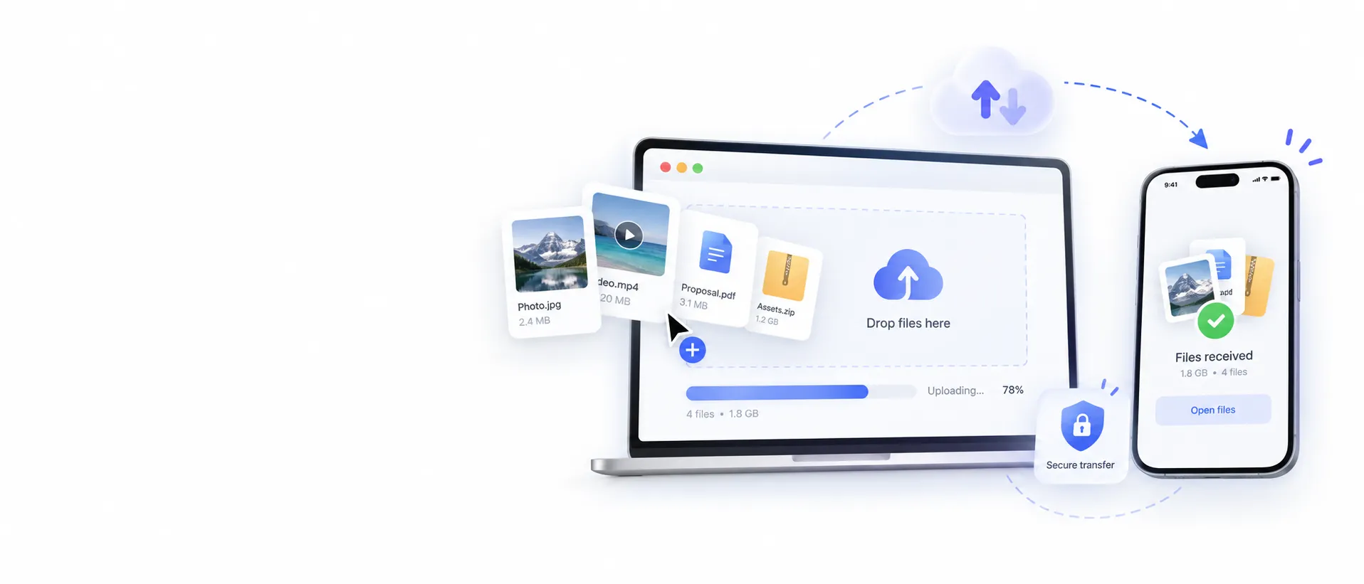 Securely transferring files from a laptop to a phone with Lux Paste
